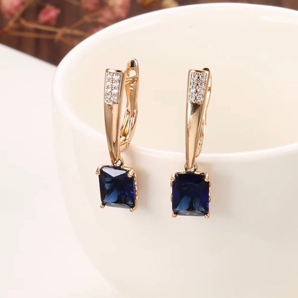 NEW 585 ROSE GOLD DANGLE EARRINGS - Picture 4 of 7